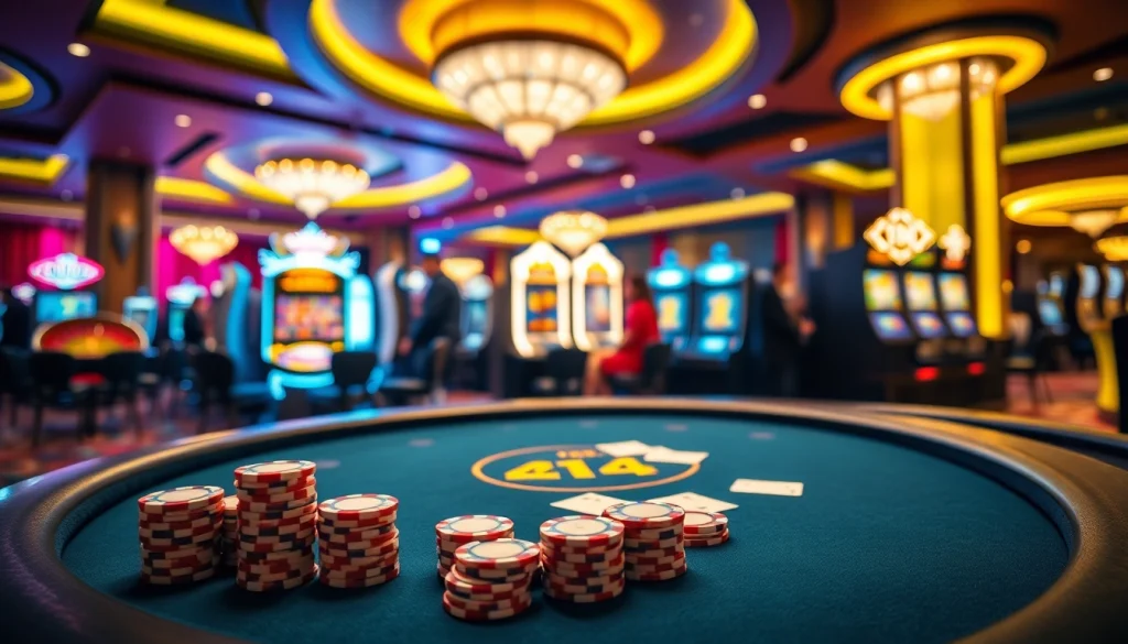 Players enjoying Onicplay's exciting casino games at a vibrant poker table.