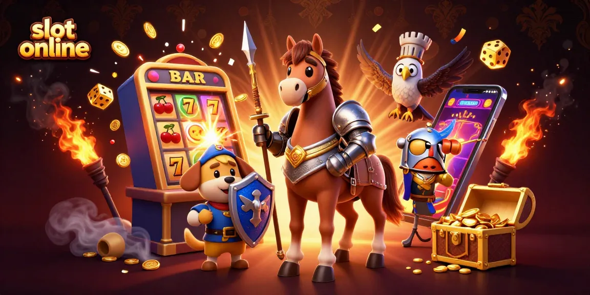 Spin to win at slot online with a knight, squire, and falcon amidst a jackpot burst.