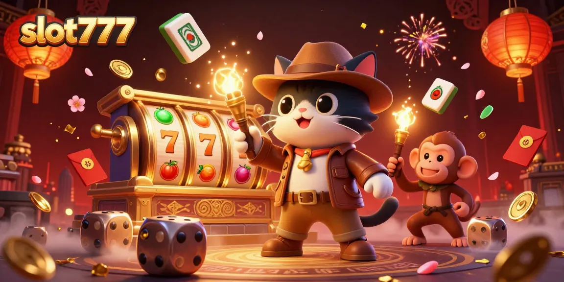 Experience exciting gaming action with slot777 in a vibrant, richly detailed 3D casino scene.