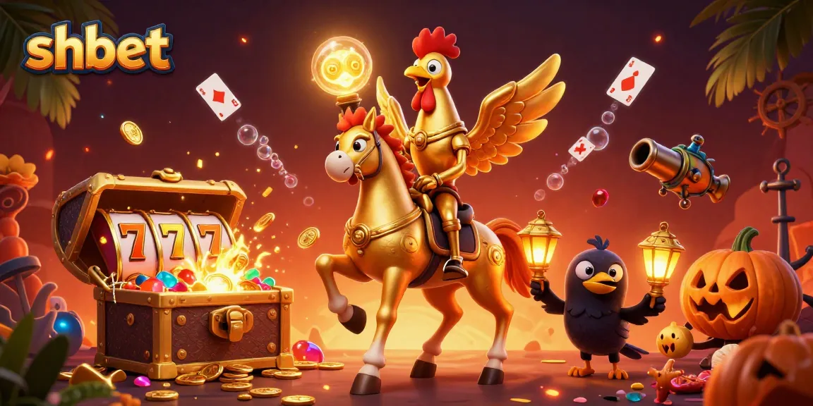 Engage in thrilling slots at SHBET with a golden rooster in a midnight casino scene.