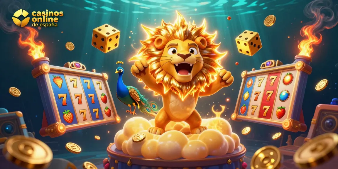 Disfruta de la acción en los casinos online de España con un león dorado y dados espectaculares.